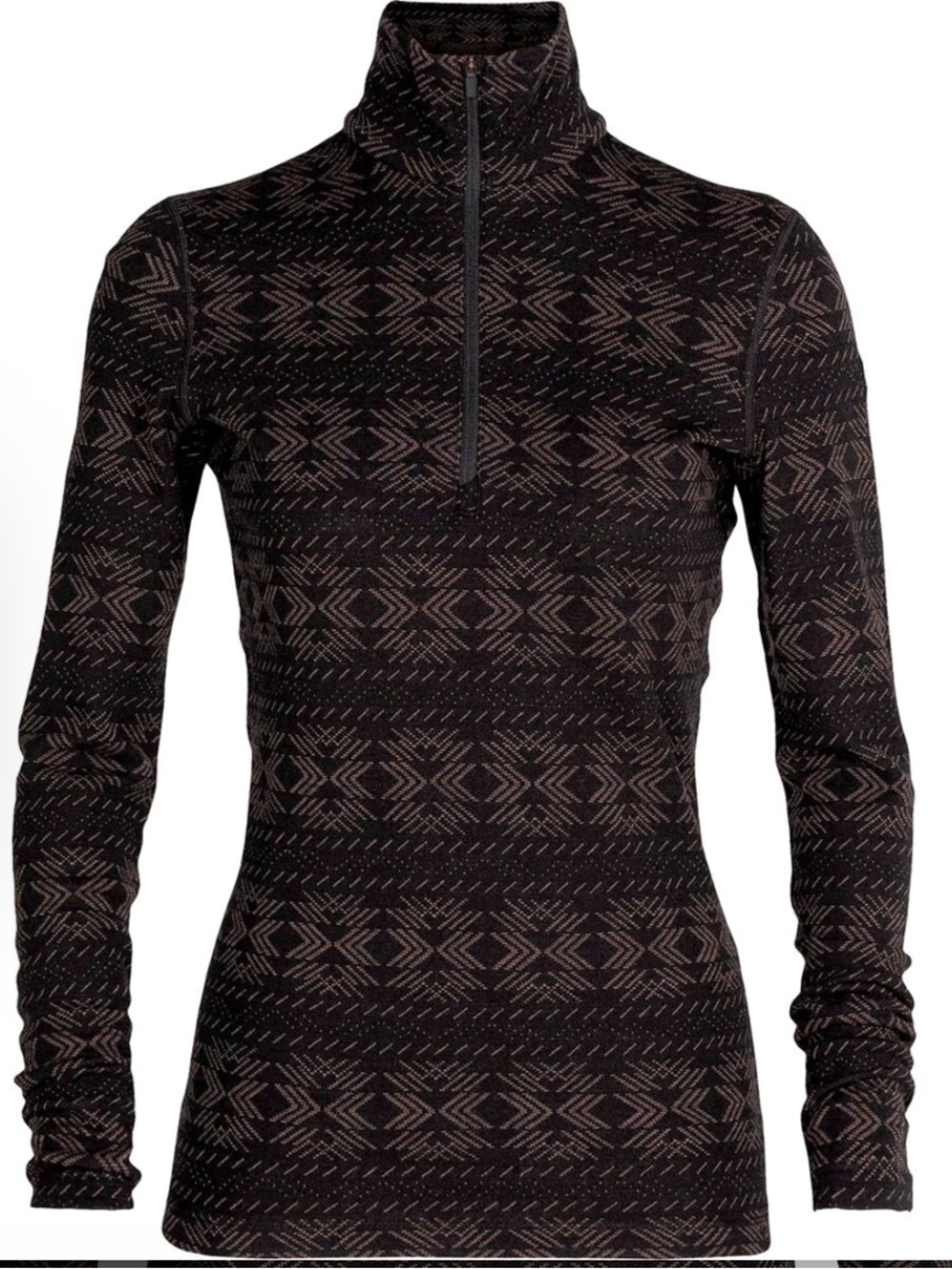 Icebreaker Women's Top 250 Vertex Long Sleeve Half Zip Base Layer Black Large
